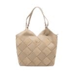 Klasyczna torebka Grace ze skóry naturalnej Beżowa Genuine Leather