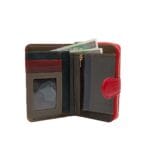 Elegancki skórzany portfel damski Lorenzo Czerwony Średni - obrazek 5