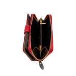 Elegancki skórzany portfel damski Lorenzo Czerwony Średni - obrazek 6