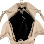 Klasyczna torebka Grace ze skóry naturalnej Beżowa Genuine Leather - obrazek 7