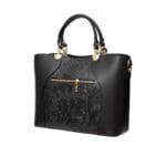 Klasyczna torebka Ivette ze skóry naturalnej Czarna Genuine Leather - obrazek 4