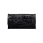 Elegancki skórzany portfel damski Palermo Czarny Średni