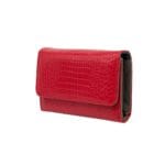 Elegancki skórzany portfel damski Palermo Czerwony Średni - obrazek 2