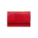 Elegancki skórzany portfel damski Palermo Czerwony Duży
