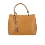 Klasyczna torebka Scarlett ze skóry naturalnej Camel Genuine Leather